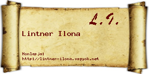 Lintner Ilona névjegykártya